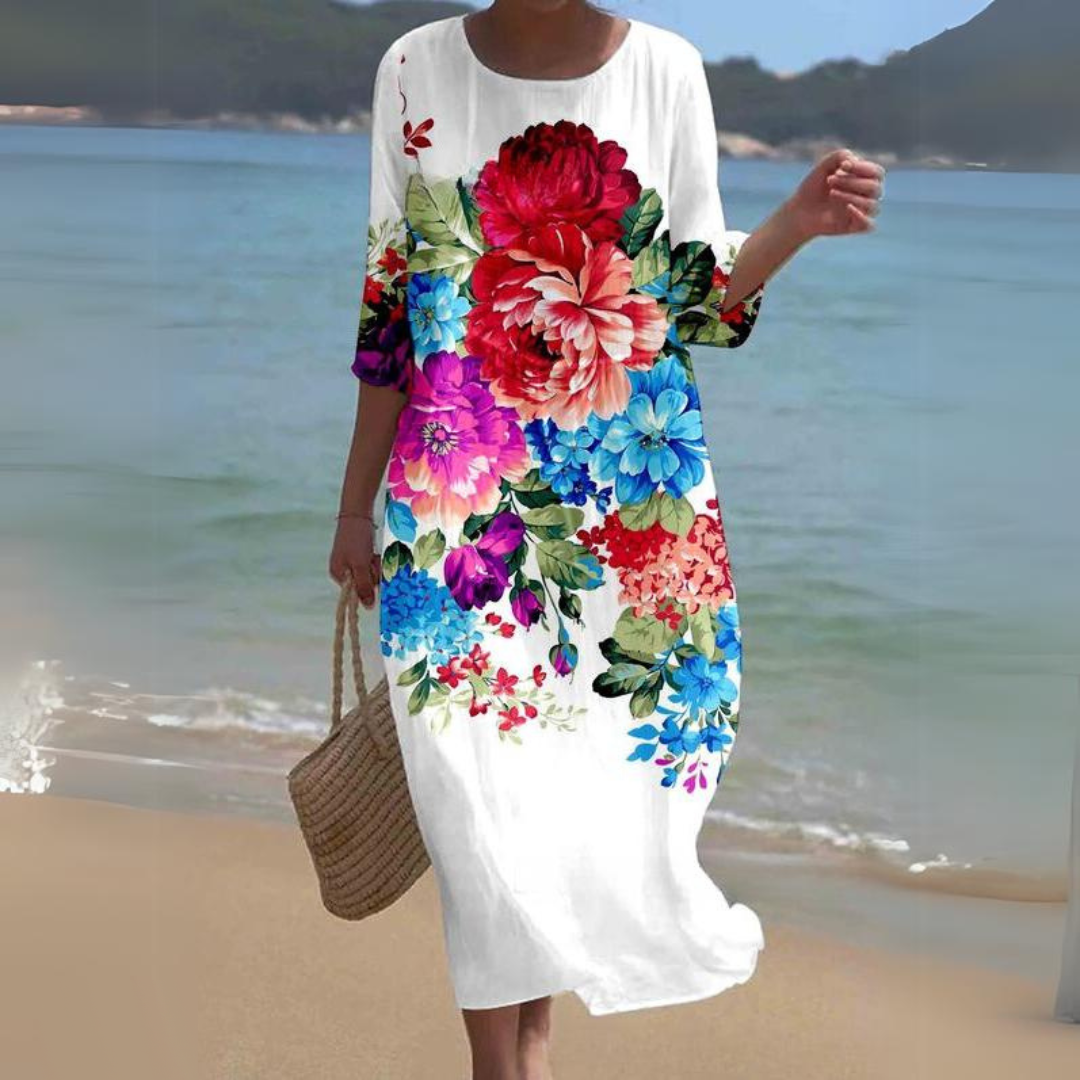 Vielseitiges Damen-Blumenkleid, passend für Partys, Cocktails oder als schickes Freizeitkleid.