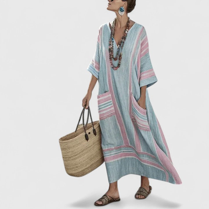 Elegantes Damen Boho Maxikleid, luftig & komfortabel, ein Must-have für Sommer, Urlaub und Freizeit.