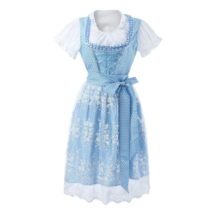 Traditionelles bayerisches Damen Dirndl Kleid mit Schürze für Oktoberfest und Volksfeste.