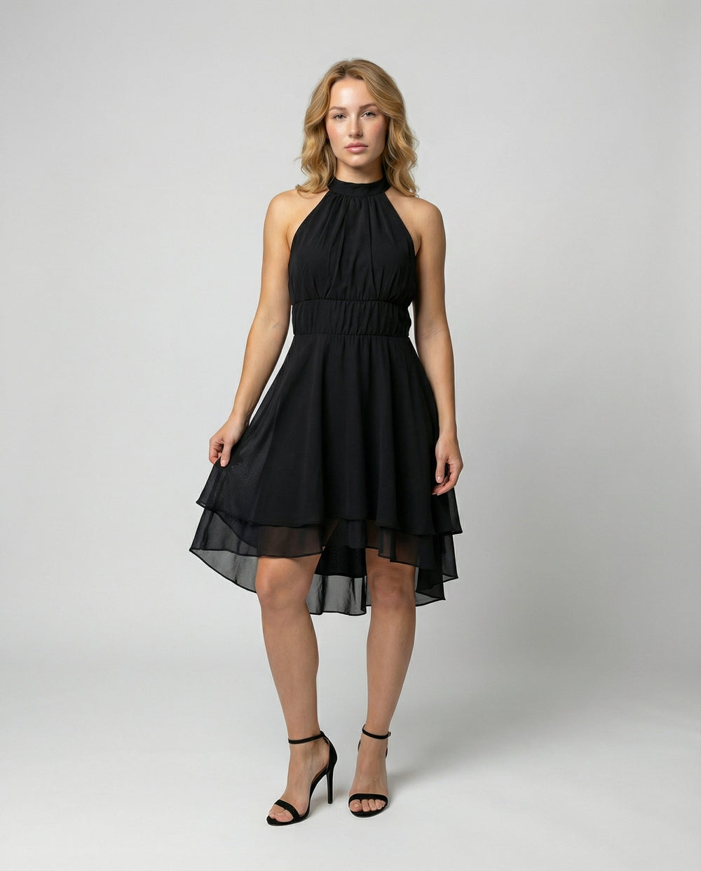 Modisches Rüschenkleid für Damen, ärmellos & elegant. Ideal für Sommer Freizeit & festliche Anlässe.