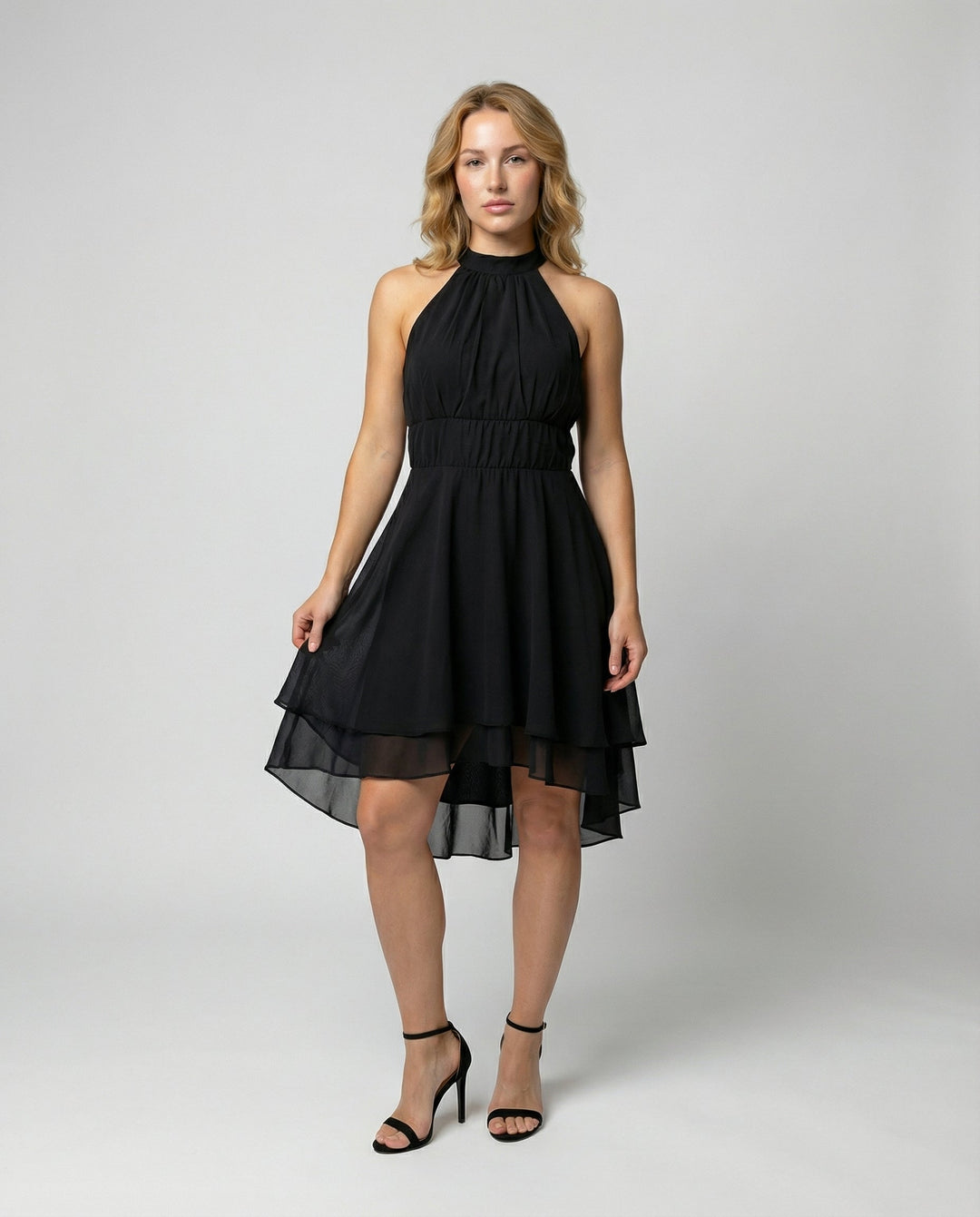 Modisches Rüschenkleid für Damen, ärmellos & elegant. Ideal für Sommer Freizeit & festliche Anlässe.