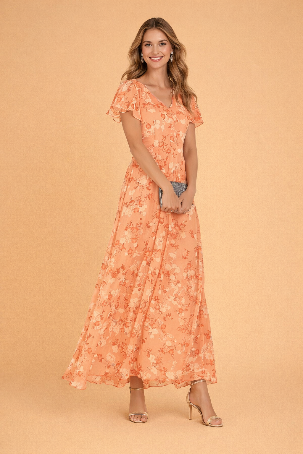 Bequemes und elegantes Damen Midikleid mit floralem Blumenmuster. Perfektes Sommerkleid für stilvolle Freizeit-Looks.