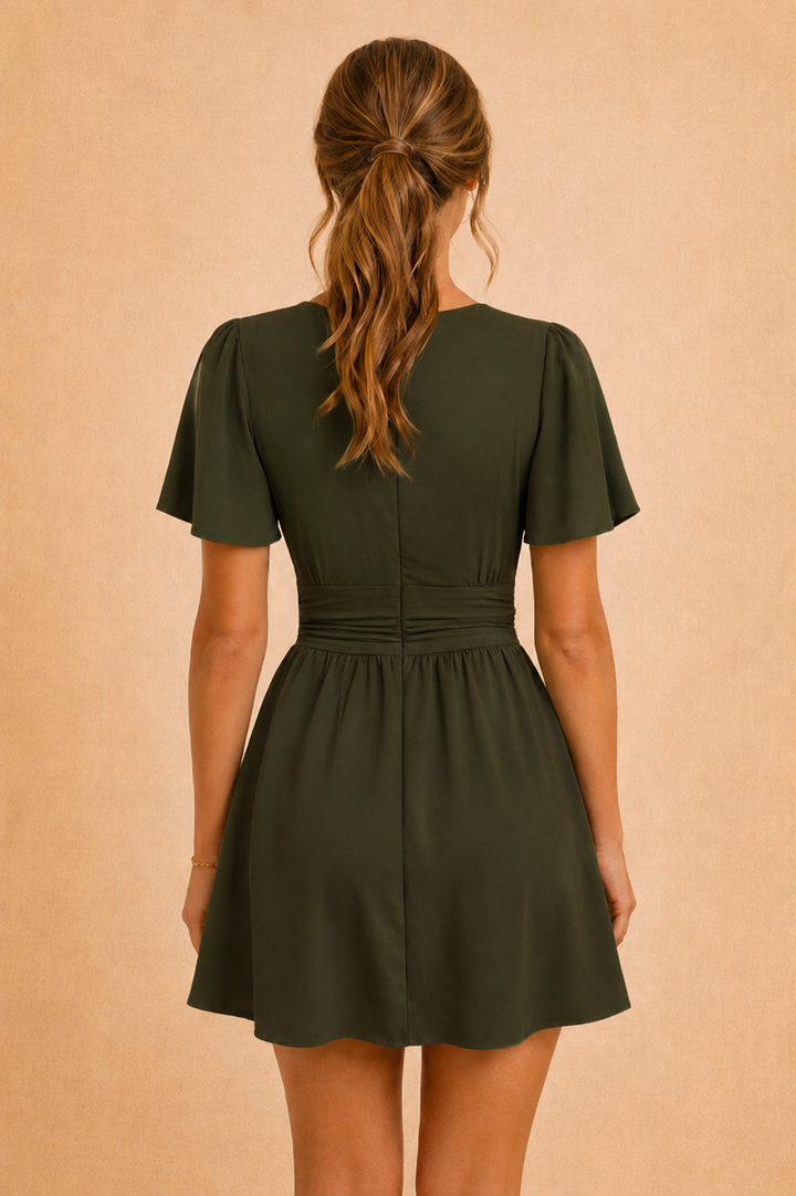 Feminines grünes Maxikleid. Komfortables und stilvolles Sommerkleid für Frauen, perfekt für entspannte Tage.