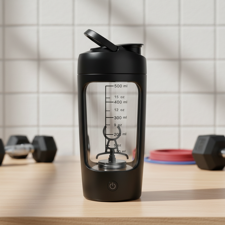 Elektrischer Trinkmixer ShakePulse für cremige Proteinshakes & Smoothies, wiederaufladbar, BPA-frei.