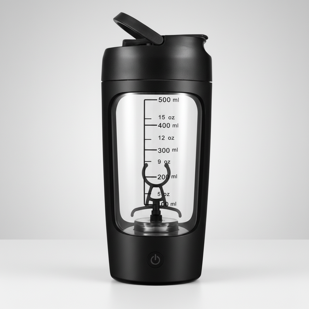 BPA-freier Tritan Trinkmixer ShakePulse, elektrisch & wiederaufladbar, ideal für Fitness-Shakes.