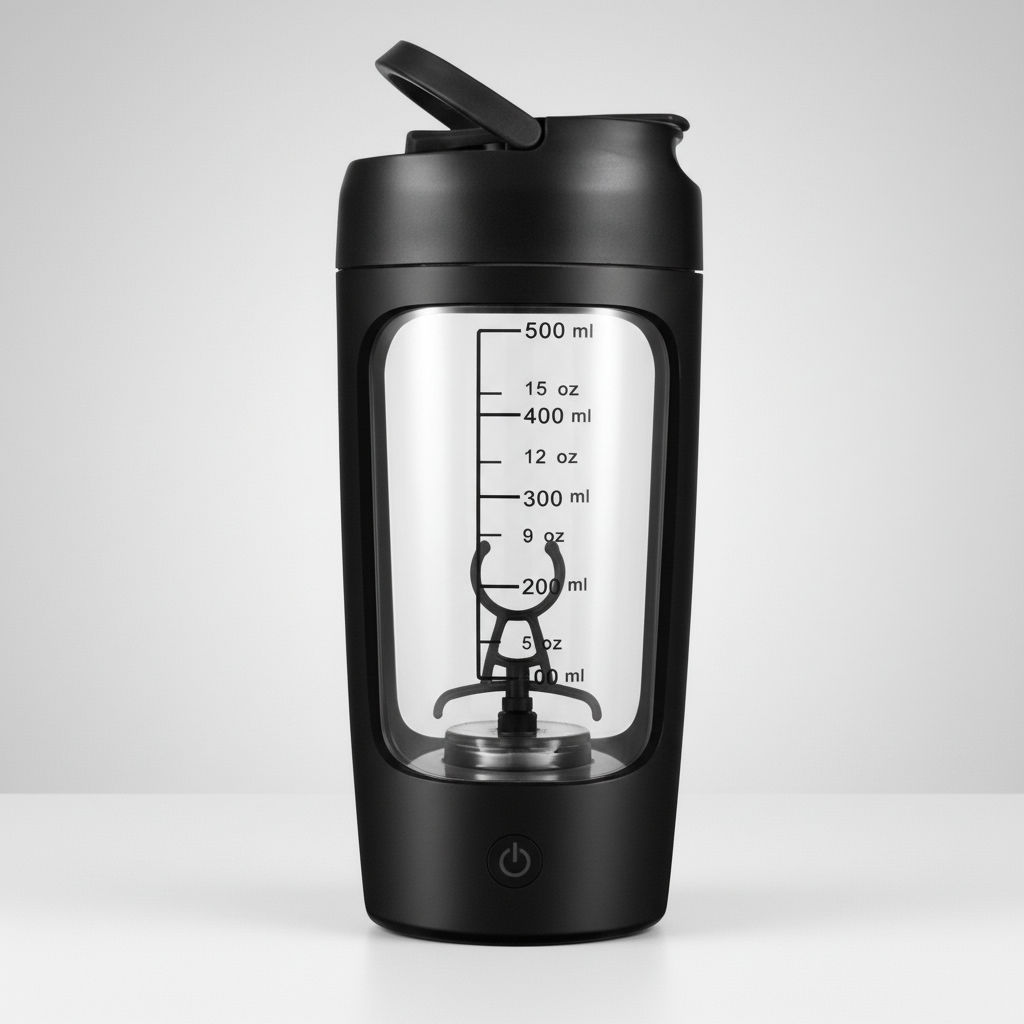 BPA-freier Tritan Trinkmixer ShakePulse, elektrisch & wiederaufladbar, ideal für Fitness-Shakes.