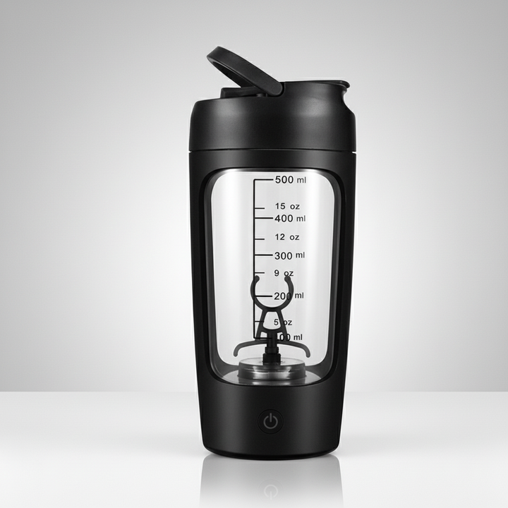 Der ShakePulse Trinkmixer zaubert cremige Smoothies und Shakes, elektrisch, wiederaufladbar, perfekt für Fitness.