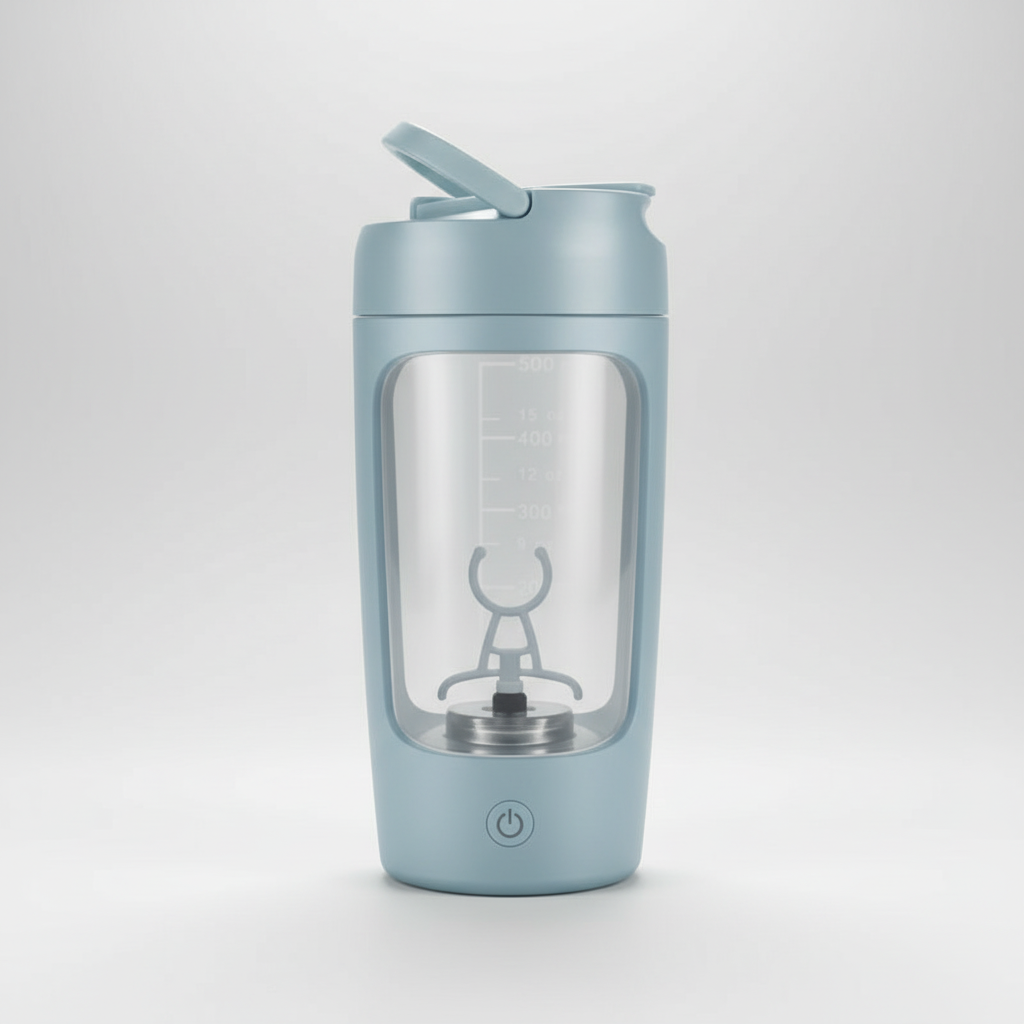 Vielseitiger elektrischer Trinkmixer ShakePulse, ideal als Sportzubehör oder Küchengerät für Smoothies.