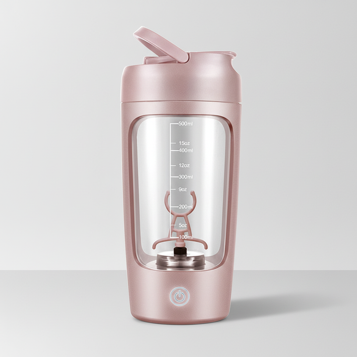 Wiederaufladbarer elektrischer Trinkmixer ShakePulse für frische Proteinshakes & Smoothies, BPA-frei, perfekt für unterwegs.
