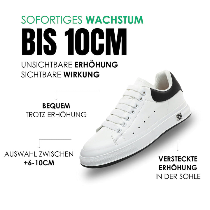 Detail: Ergonomische Sohle der Herren Komfortschuhe, bietet Polsterung und versteckte Erhöhung für Freizeit.