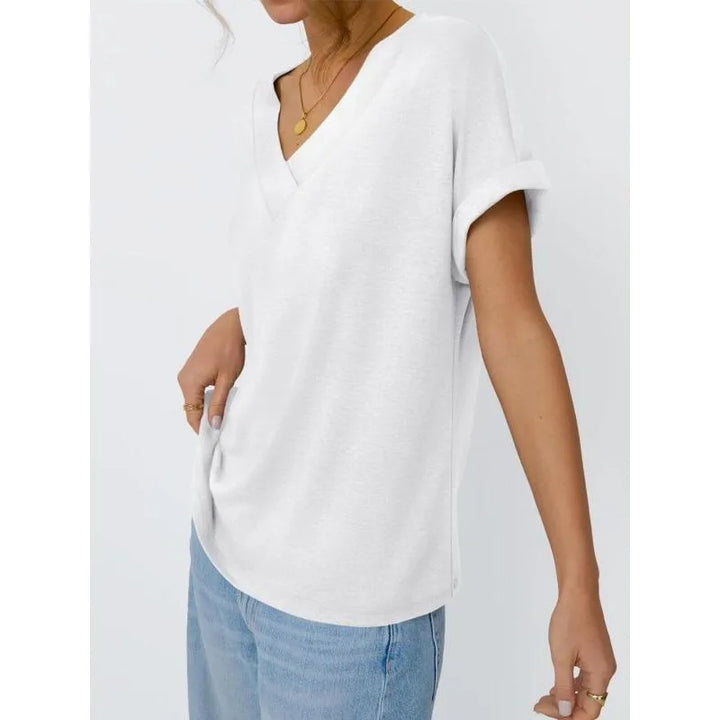 Bequemes Damen Longshirt als Tunika in Übergröße, locker sitzend, V-Ausschnitt, ideal für Alltag.