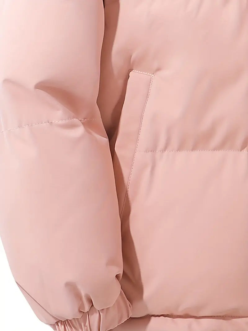Beige Damen Winterjacke, gesteppt, zeitloser Schnitt, perfekt für kalte Tage.