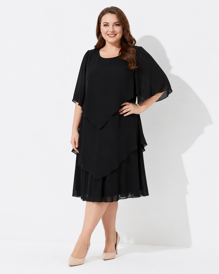 Elegantes Damenkleid Enedina, knielang, perfekt für festliche Anlässe & zeitlose Sommerlooks.