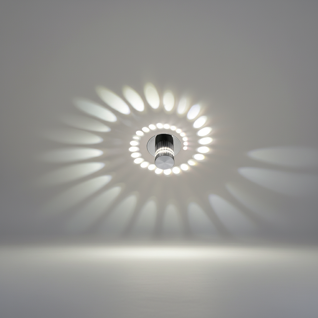 Hochwertige Aluminium-Designerleuchte Spiralyze. Energieeffiziente LED-Lampe mit stilvollem Spiralmuster.