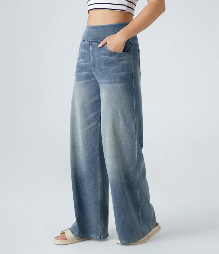 Elegante Damen Hose mit hoher Taille & elastischem Material für einen modernen, schicken Look.
