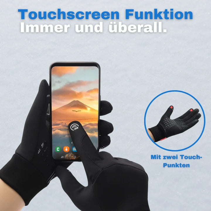 Warme WinterFlex II Thermohandschuhe mit Touchscreen-Funktion, ideal für Damen & Herren bei Kälte.