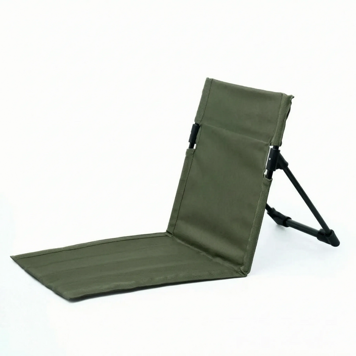 Vielseitiger faltbarer Bodenstuhl für Outdoor-Aktivitäten, als Strandstuhl, Campingstuhl oder Festival-Begleiter.