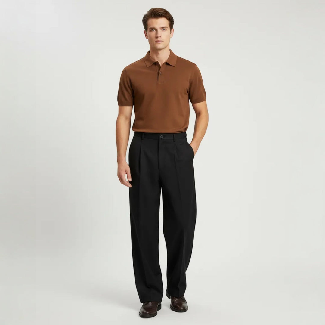 Elegante Herren Wide-Leg Hose, perfekte weite Passform für einen modernen, vielseitigen Stil.