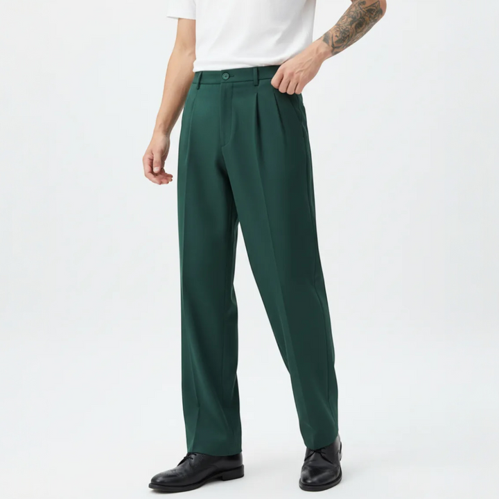 Stylische Herrenhose mit weitem Bein, ideal für Frühling & Sommer. Bequeme, moderne Freizeitmode.