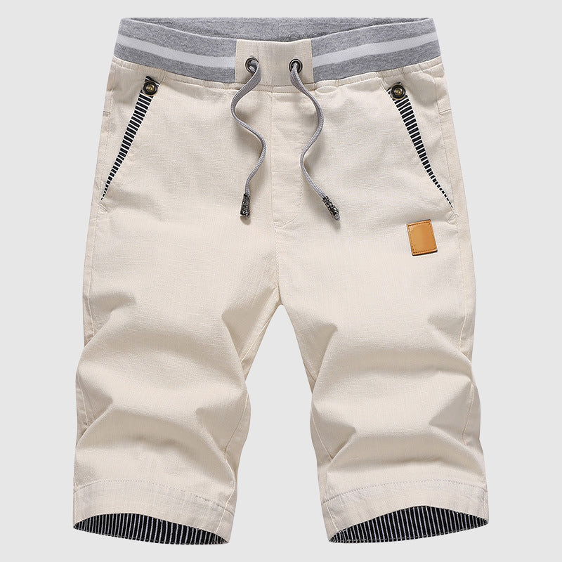 Lässige dunkelblaue Herren Freizeit-Shorts mit bequemem Gummibund & praktischen Seitentaschen für den Sommer.