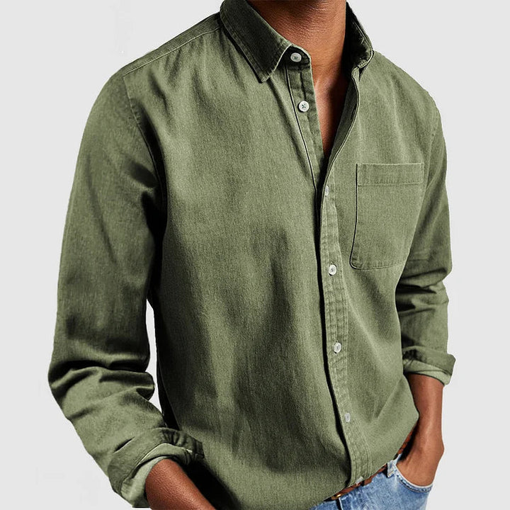 Männer Freizeithemd Langarm, elegant & bequem, Button-Down, ideal für Frühling & Herbstmode.