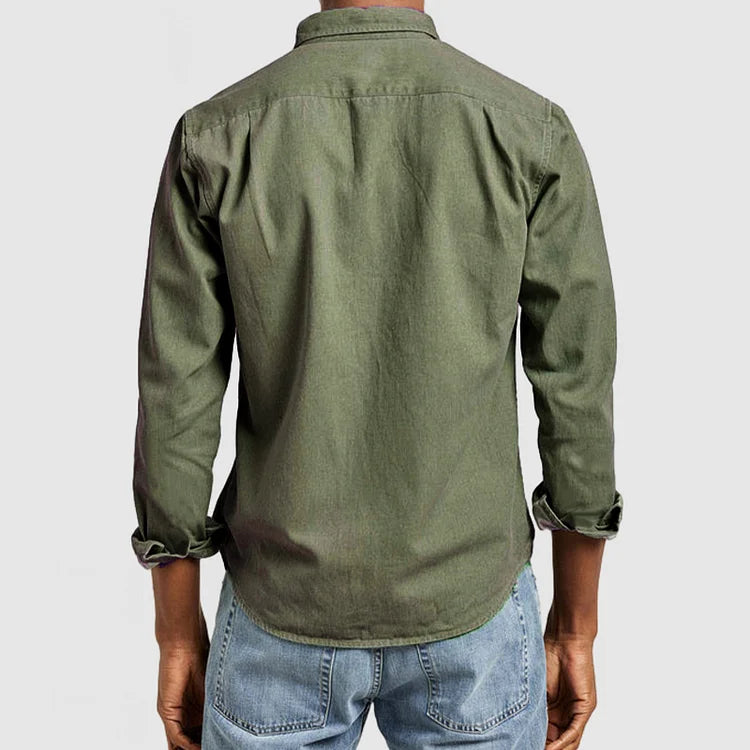 Casual Herrenhemd Langarm in modernem Design, perfekt für entspannte Tage oder elegante Anlässe.