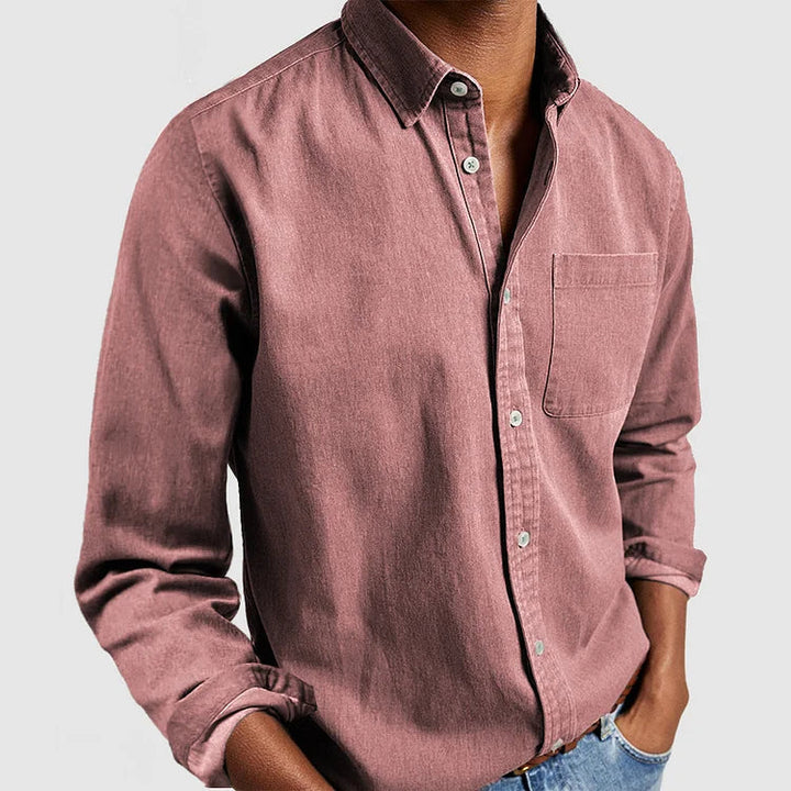 Herren Langarmhemd, locker geschnitten, ideal für Freizeit & Büro, Frühlings- & Herbstmode.
