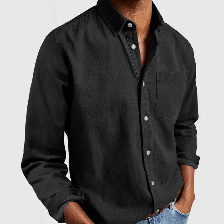 Lässiges Herren Freizeithemd, Langarm, weich & atmungsaktiv, bequeme Herbstmode für Männer.