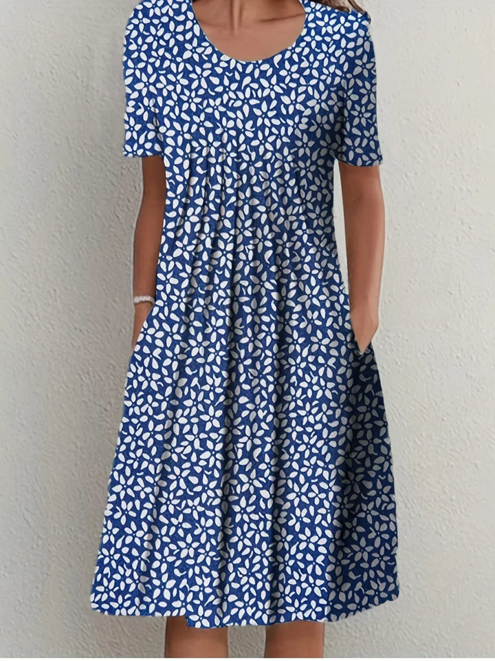 Modisches Damen Sommer-Partykleid mit wunderschönem Blumenmuster, elegant und fließend für Partys.
