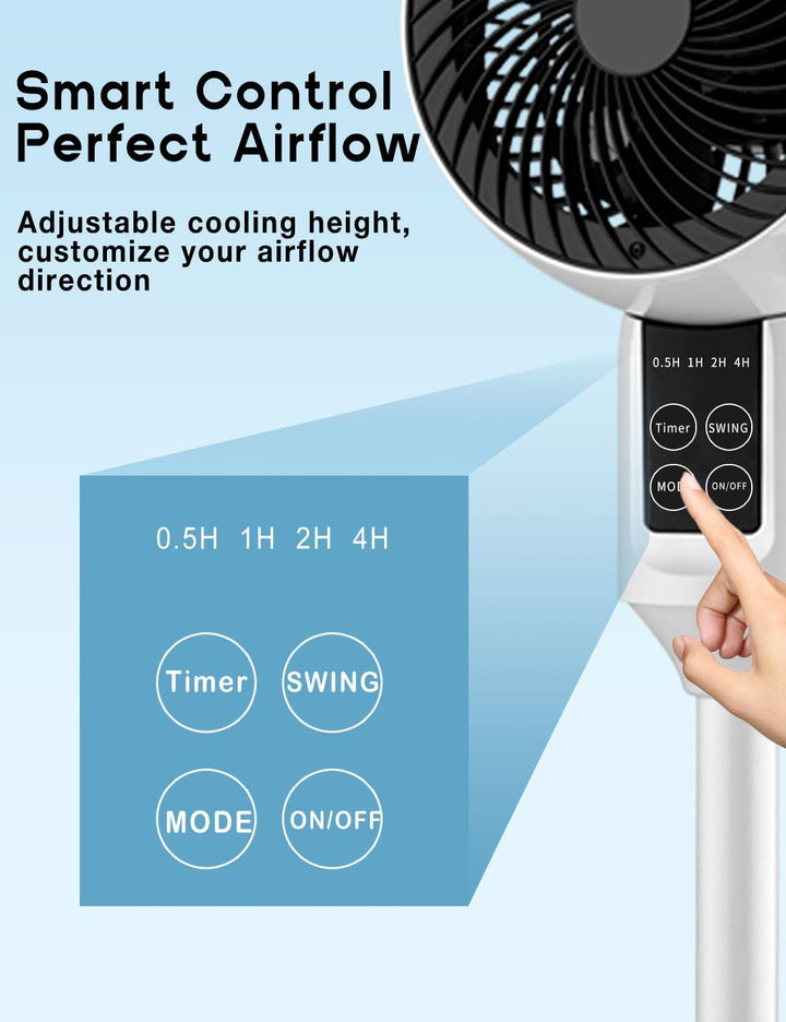 Leiser Standventilator im Schlafzimmer, sorgt für ungestörten Schlaf und kühle Luft.