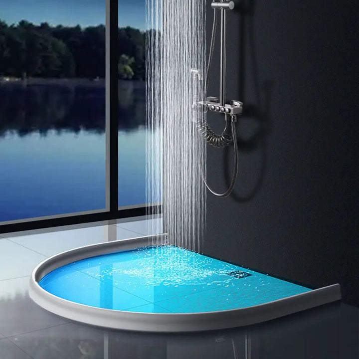 Anpassbare, flexible Silikon-Duschbarriere für Duschkabinen, wasserdichter Schutz.