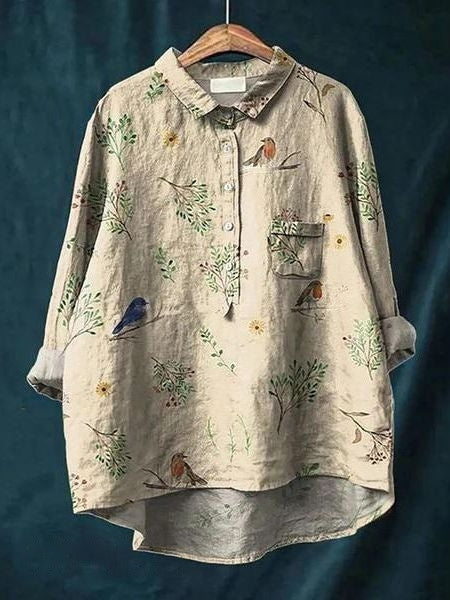 Vielseitige Damen Bluse, Blumenmuster & lockere Passform, perfekt für Sommer, Frühling, Freizeit & Business.