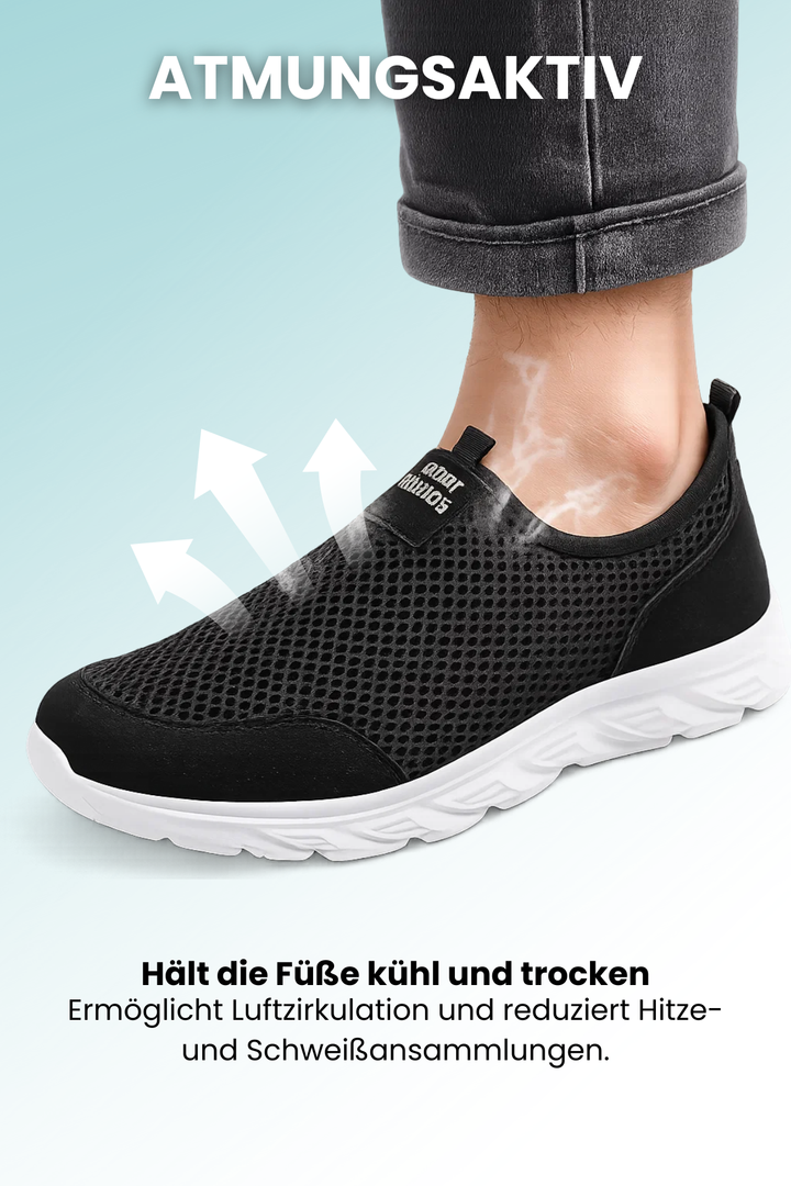 Herren Slip-On Sneakers von oben, einfach anzuziehen, atmungsaktiver Stoff, leichter Freizeitschuh.