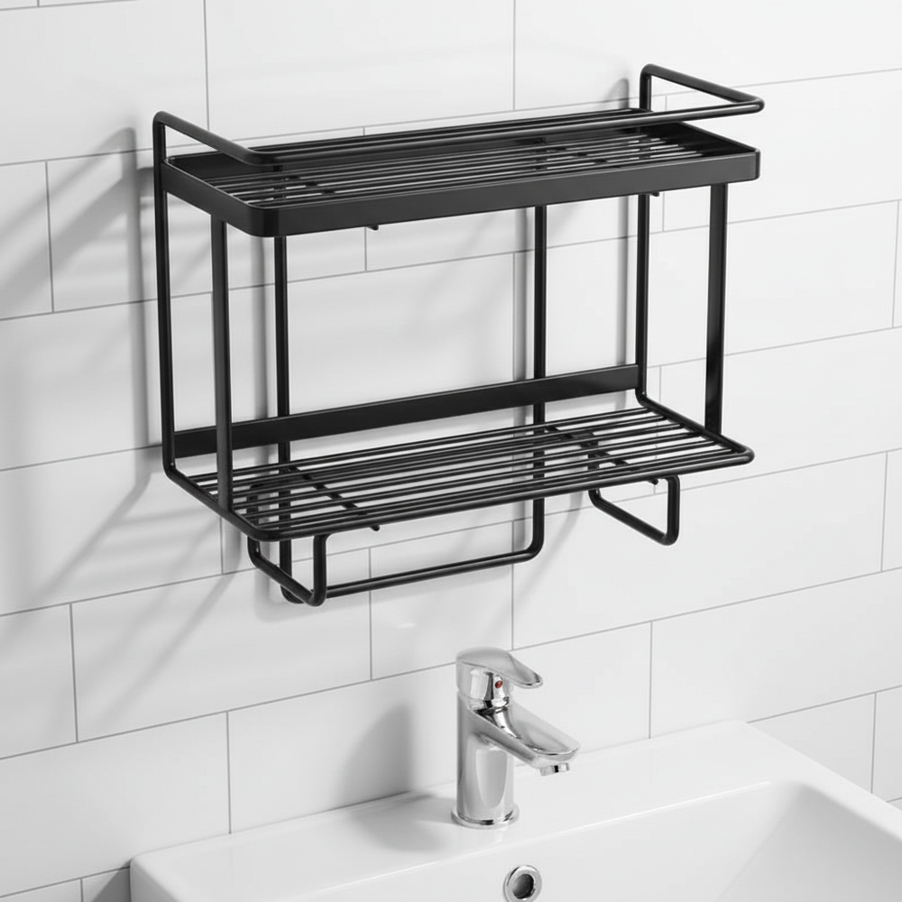 Elegantes, freihängendes Metall-Badregal LooShelf, platzsparend & modern.