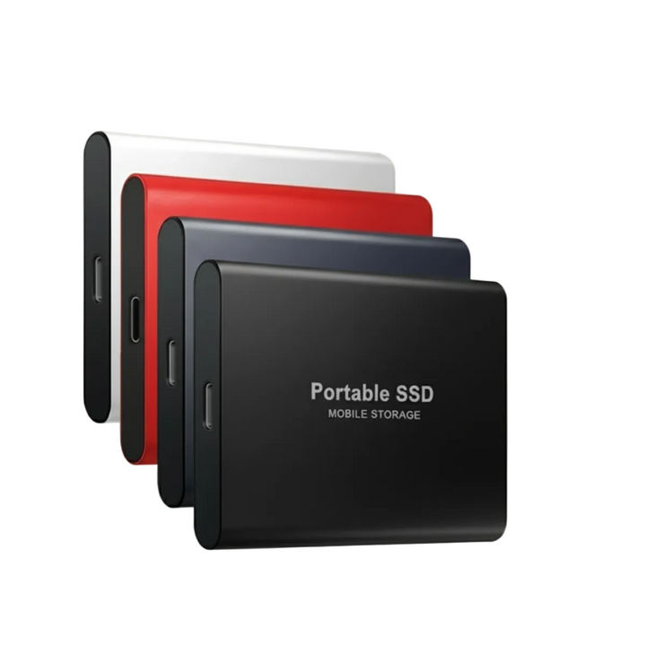 Kompakte tragbare externe SSD 1TB mit USB-C für schnelle Datenübertragung & mobile Speicherung, ideal für Laptops.