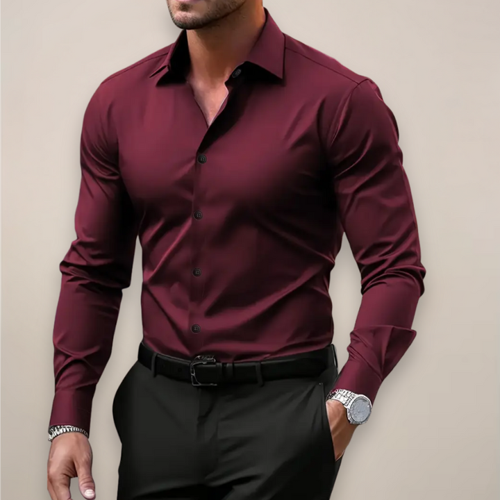 Elegantes Herrenhemd Slim Fit, vielseitig kombinierbar für moderne Frühlingslooks, Langarmdesign.