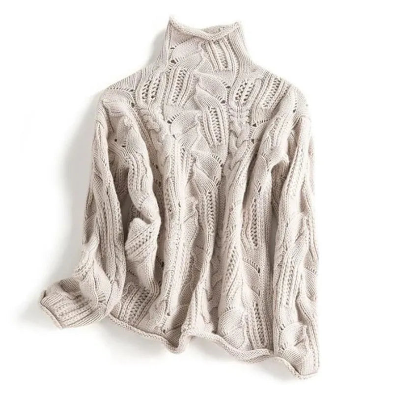 Weicher Damen Pullover mit Rundhals, luxuriösem Tragegefühl, ideal für Herbst- und Wintermode.