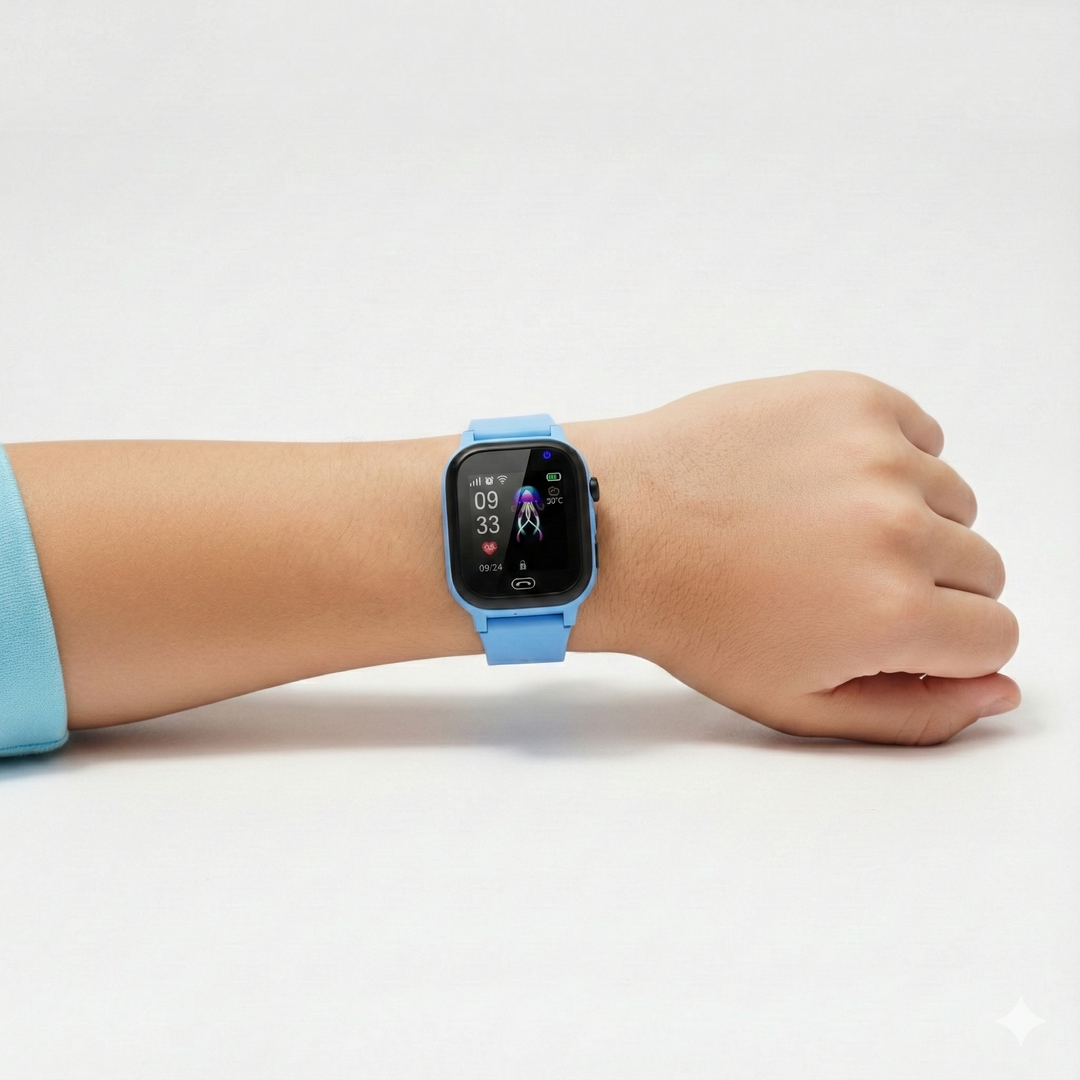 Robuste Kinder Smartwatch mit LBS-Ortung, 4G, Videoanrufen & SOS-Funktion. Wasserdicht.