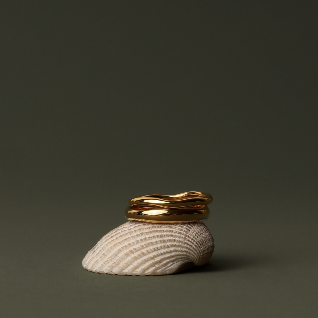 Exklusives Damen Ring Set in Gold & Silber, stapelbar, wasserfest & hypoallergen.