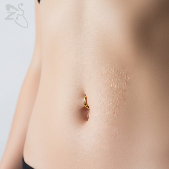 Stilvolles Damen Bauchnabelpiercing aus 925er Silber. Geometrisches Design, trendiges Accessoire & Körperschmuck.