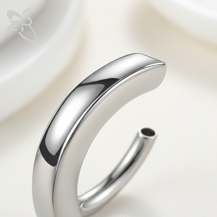 Modernes geometrisches Bauchnabelpiercing für Damen. Aus echtem 925er Sterling Silber. Einzigartiger Bauchschmuck.