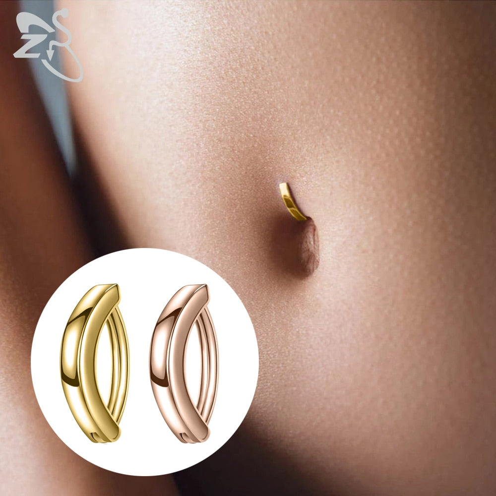 Elegantes Damen Bauchnabelpiercing mit geometrischem Design. Hochwertiges 925er Silber Piercing, modischer Bauchschmuck.