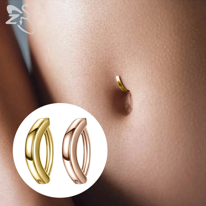 Elegantes Damen Bauchnabelpiercing mit geometrischem Design. Hochwertiges 925er Silber Piercing, modischer Bauchschmuck.