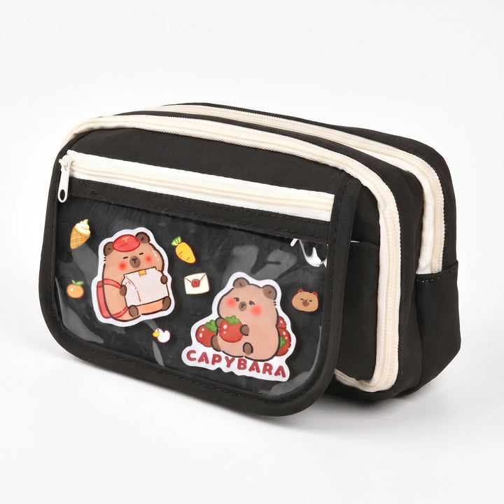 Capybara Federmappe, hochwertiges Schreibwaren Etui für täglichen Gebrauch in Schule, Uni & Büro.