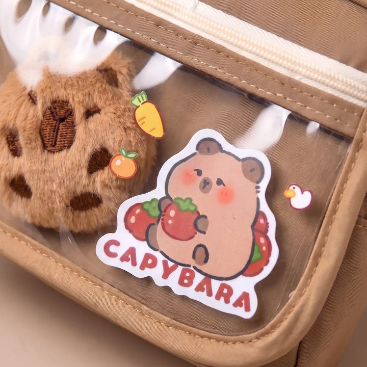 Geräumiges Capybara Etui mit Reißverschluss, perfekt für Schreibwaren & Bürobedarf. Tolle Geschenkidee.