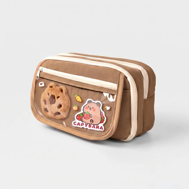 Geschenkidee: Charmante Capybara Federmappe für Schüler, Studenten & Büro. Praktische Organisation.