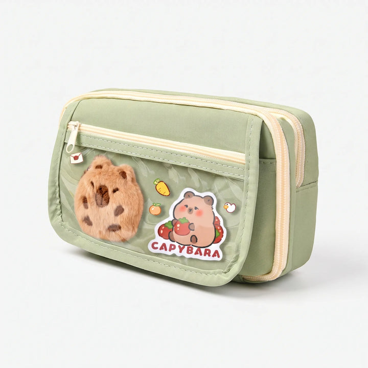 Großes Capybara Federmappen Etui, perfekte Aufbewahrung für Stifte, Marker und Kleinigkeiten.