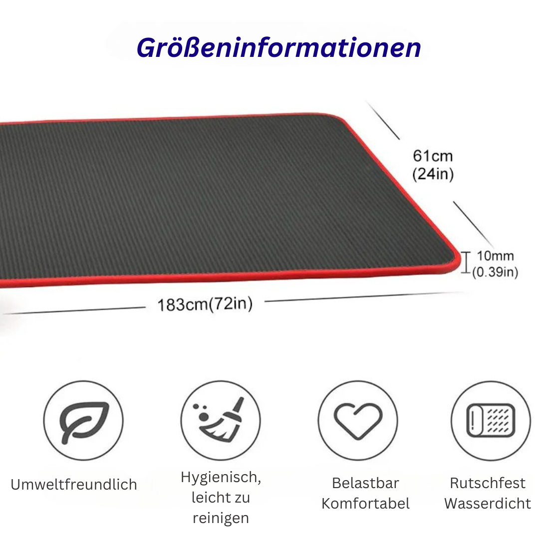 Perfekte Home-Fitnessmatte, extra dick & rutschfest für Yoga, Pilates und Training in den eigenen vier Wänden.