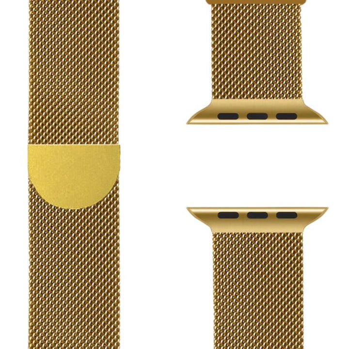 Stilvolles schwarzes Milanaise Uhrenarmband für Apple Watch, perfekt verarbeitet.