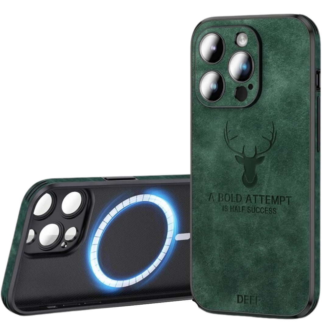 Hochwertige Wildleder iPhone Hülle mit Kameraschutz, stoßfest, für iPhone 15, 14, 13, 12.
